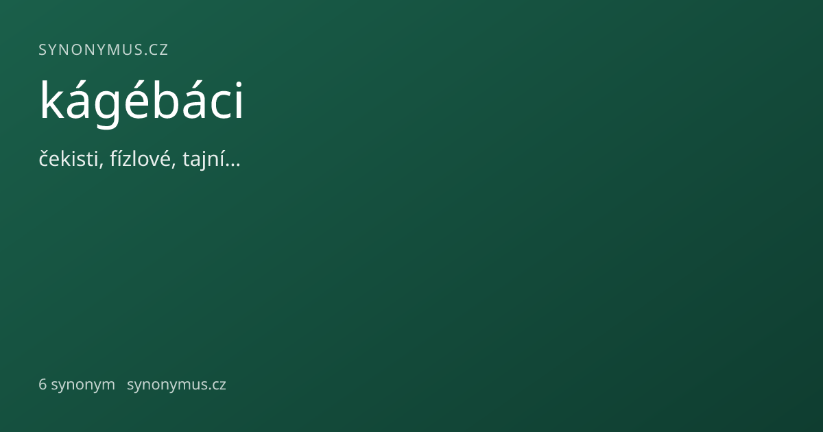 Náhled odkazu: kágébáci