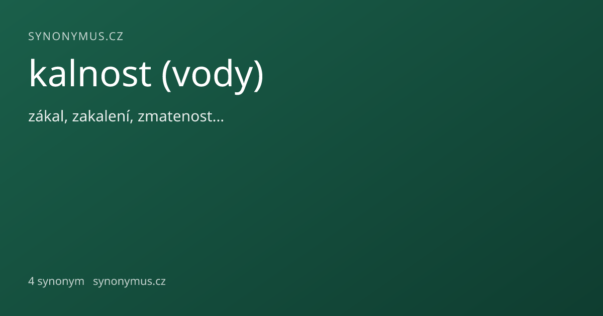 Náhled odkazu: kalnost (vody)