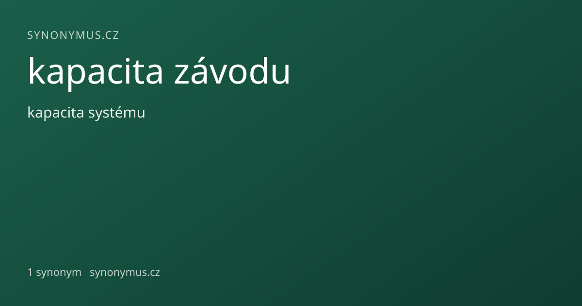 Náhled odkazu: kapacita závodu