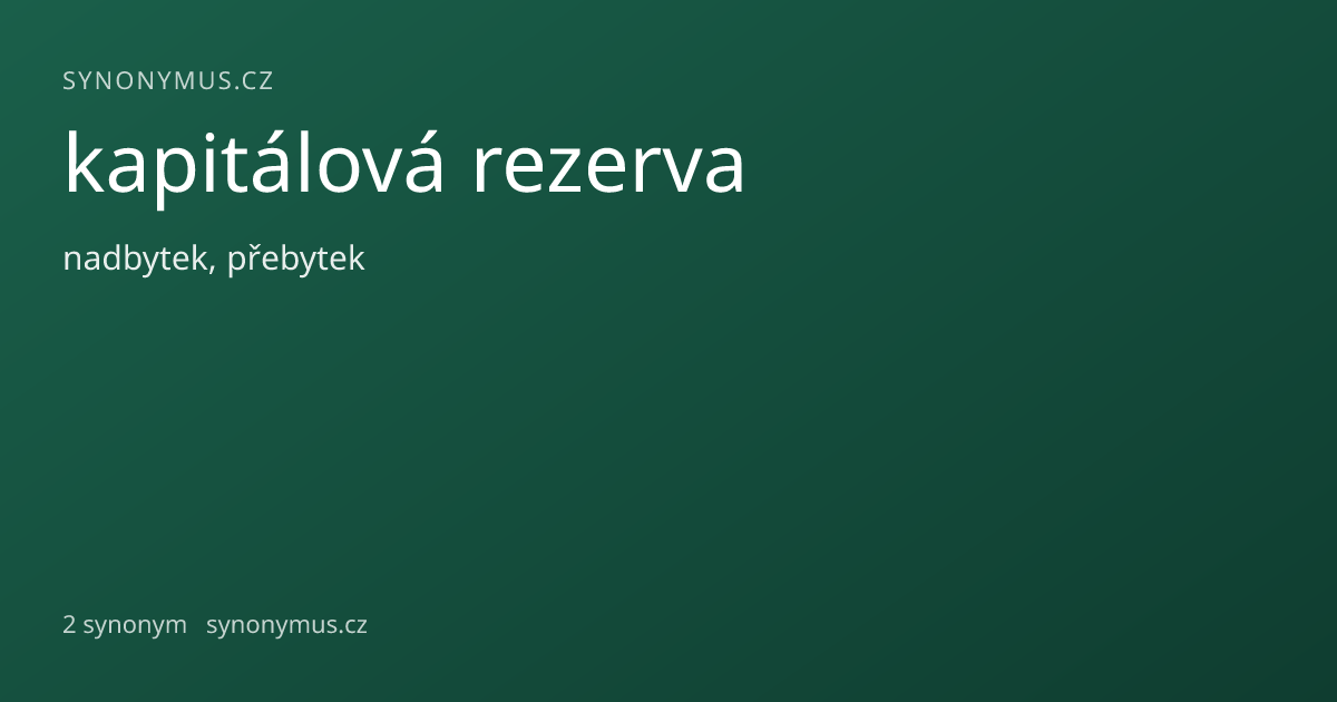 Náhled odkazu: kapitálová rezerva