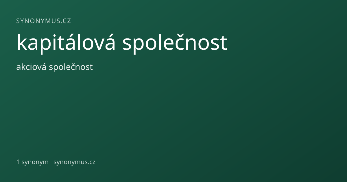 Náhled odkazu: kapitálová společnost