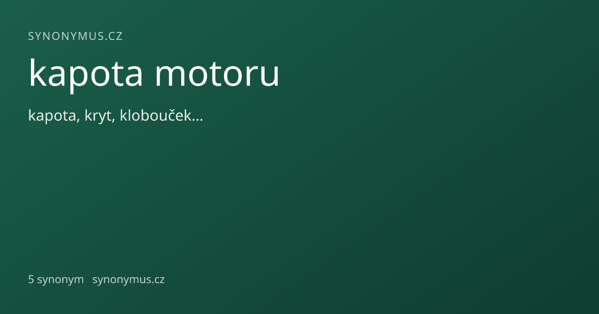 Náhled odkazu: kapota motoru