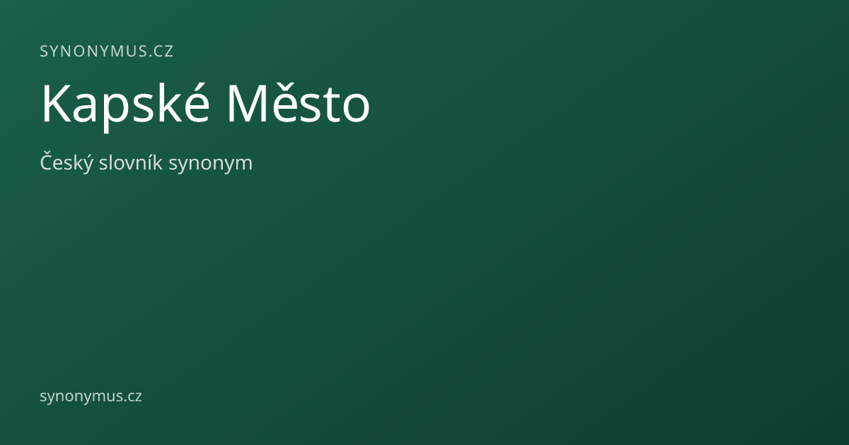 Náhled odkazu: Kapské Město