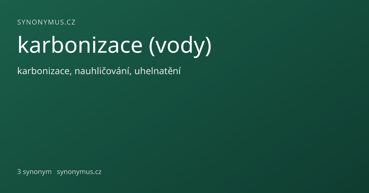 Náhled odkazu: karbonizace (vody)