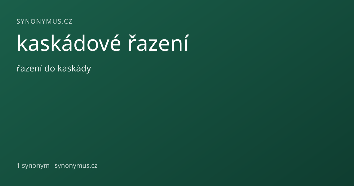 Náhled odkazu: kaskádové řazení