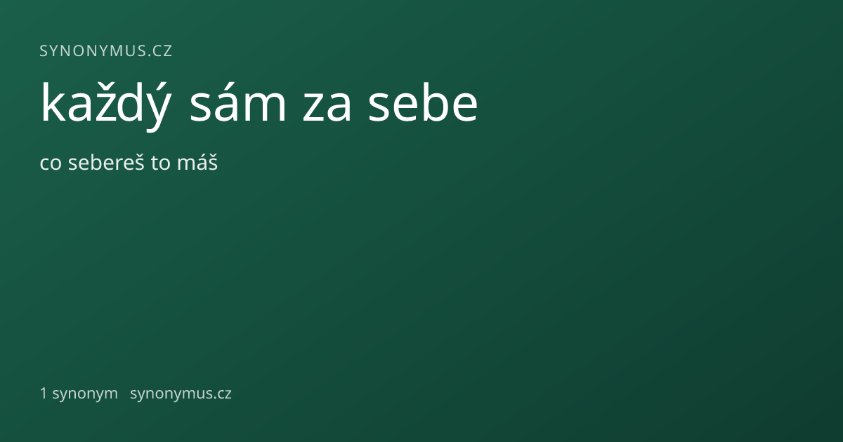 Náhled odkazu: každý sám za sebe