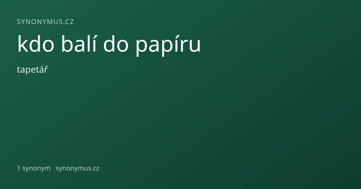 Náhled odkazu: kdo balí do papíru