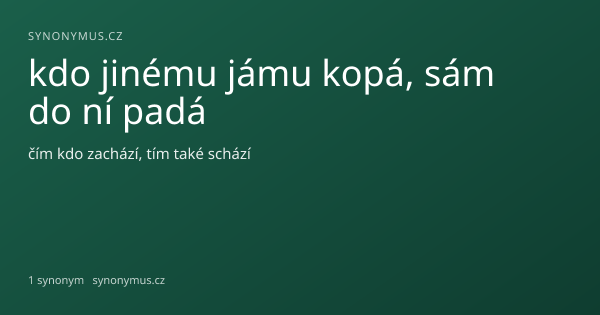 Náhled odkazu: kdo jinému jámu kopá, sám do ní padá