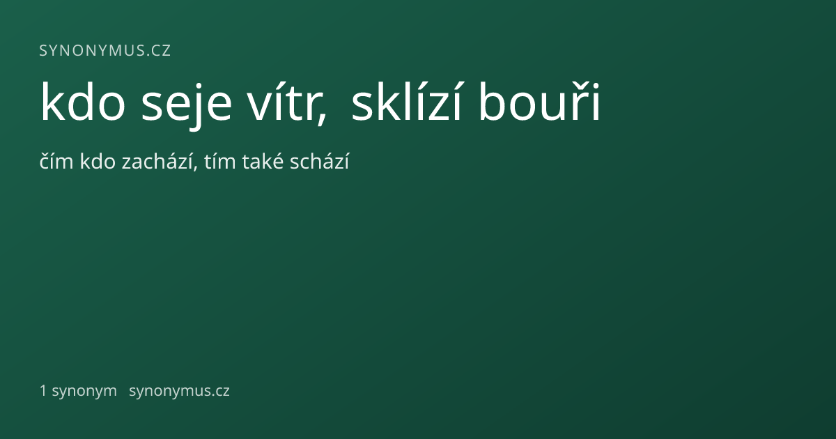 Náhled odkazu: kdo seje vítr, sklízí bouři