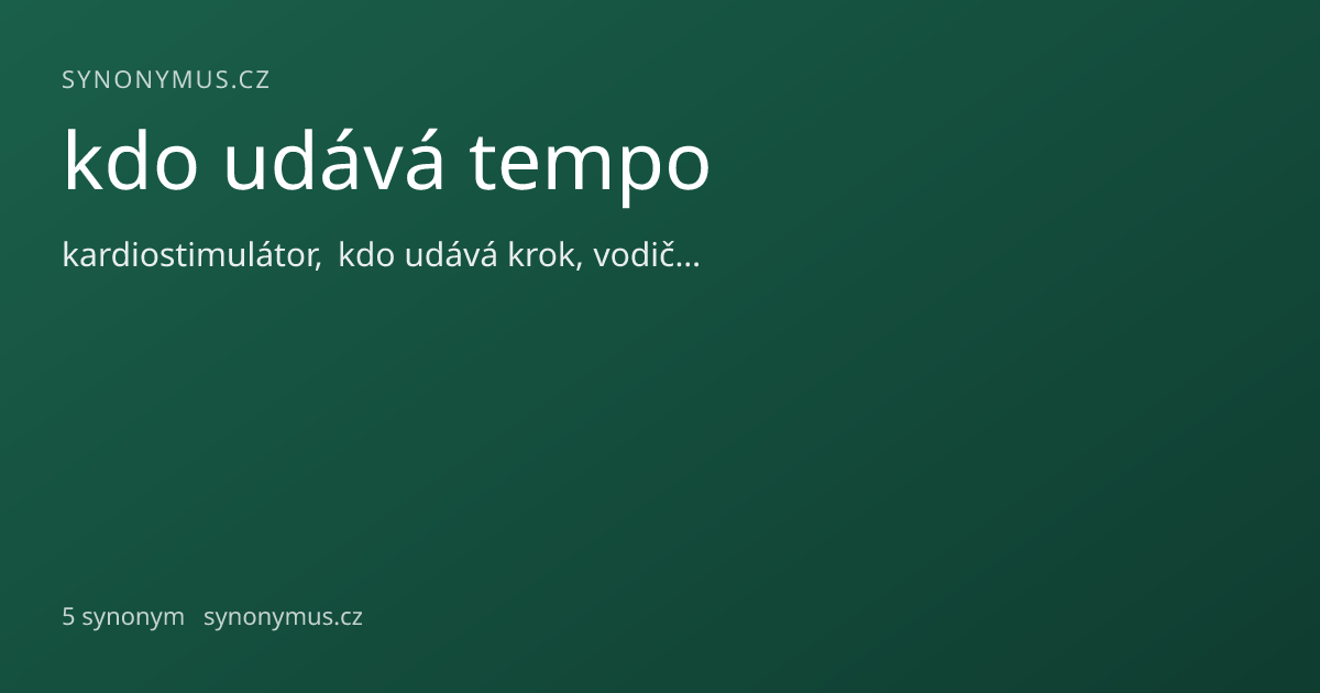 Náhled odkazu: kdo udává tempo