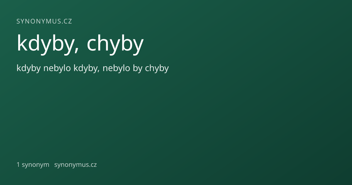Náhled odkazu: kdyby, chyby