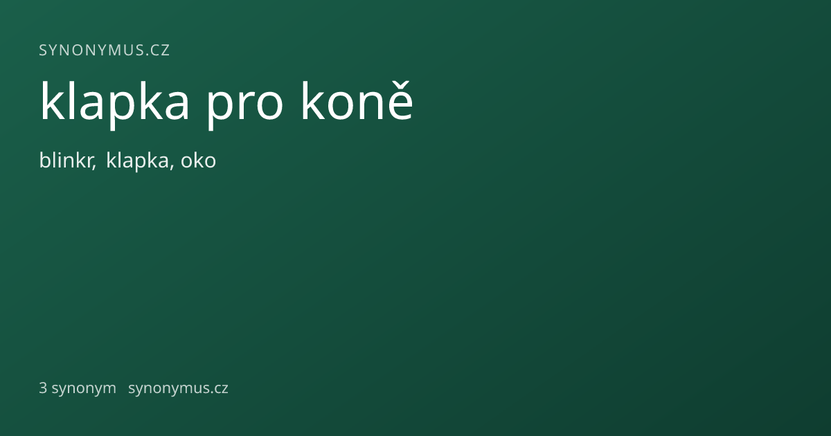 Náhled odkazu: klapka pro koně