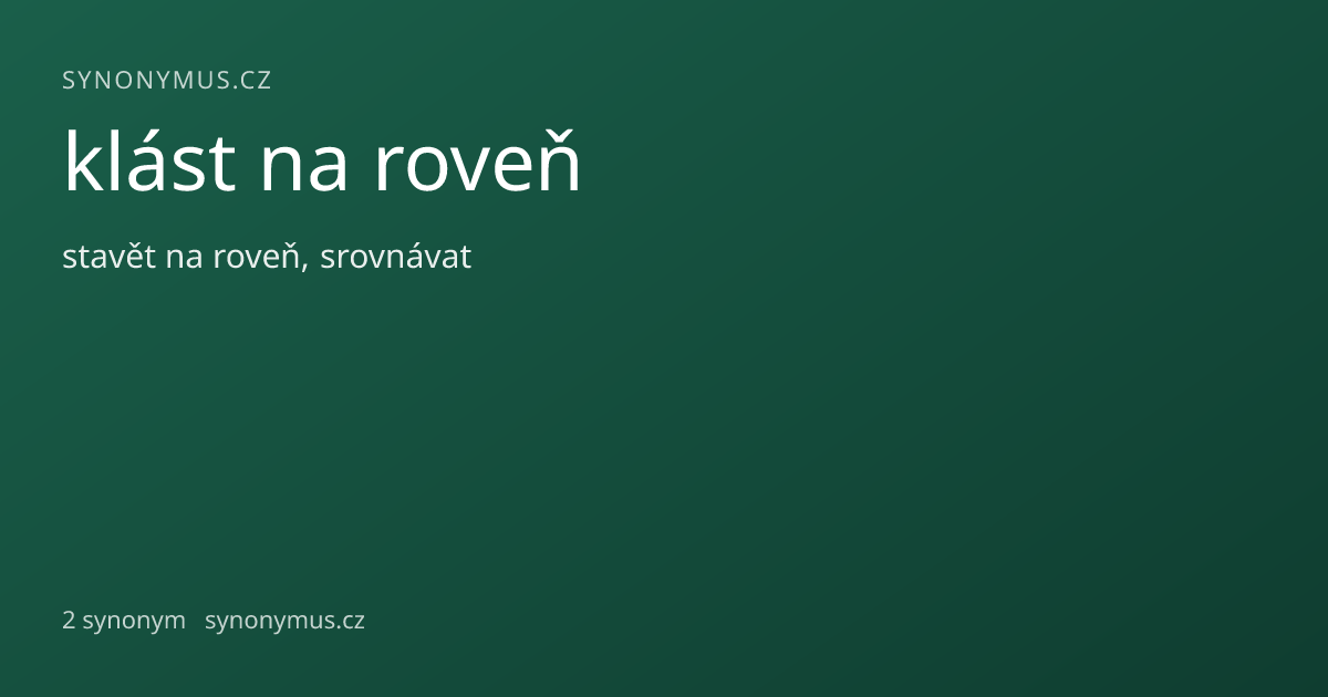 Náhled odkazu: klást na roveň