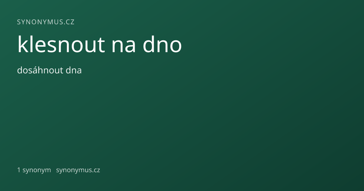 Náhled odkazu: klesnout na dno