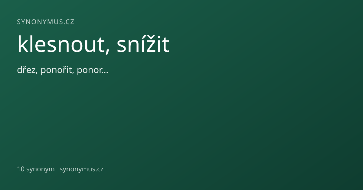 Náhled odkazu: klesnout, snížit