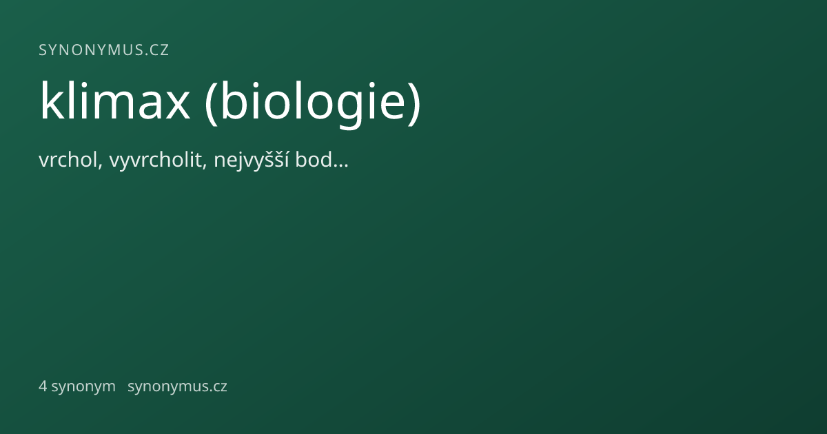 Náhled odkazu: klimax (biologie)
