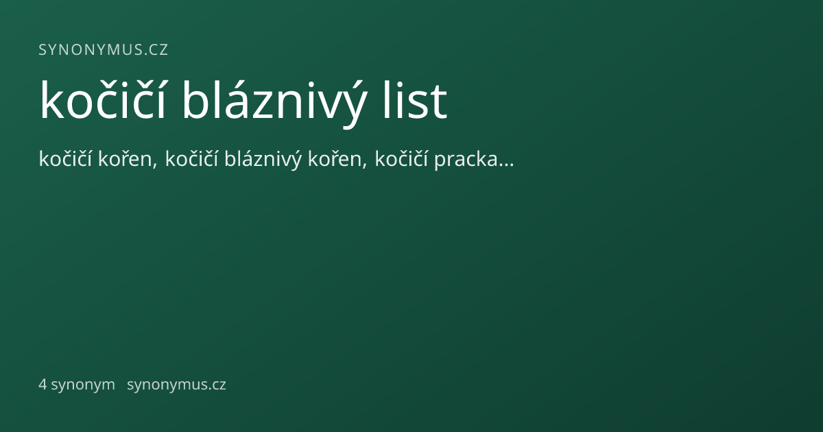 Náhled odkazu: kočičí bláznivý list