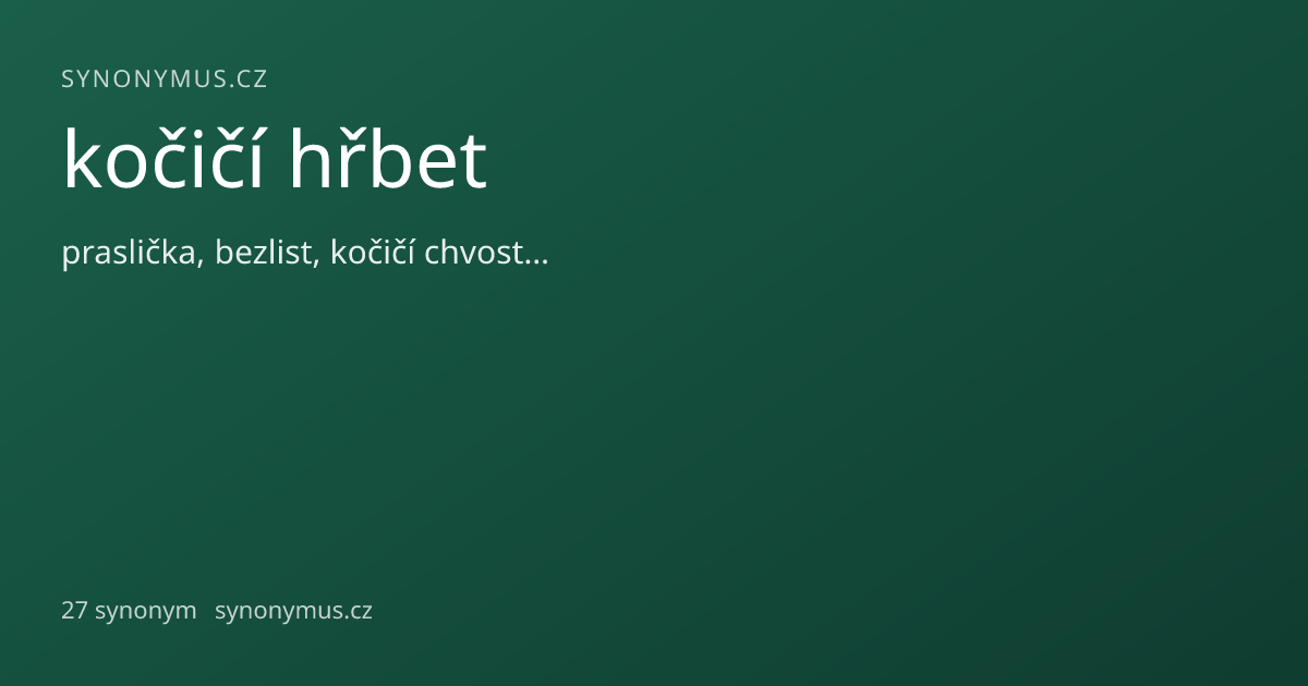 Náhled odkazu: kočičí hřbet