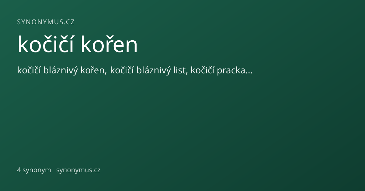 Náhled odkazu: kočičí kořen