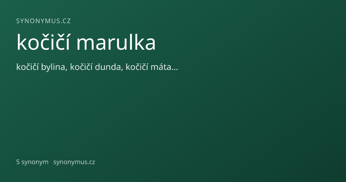 Náhled odkazu: kočičí marulka