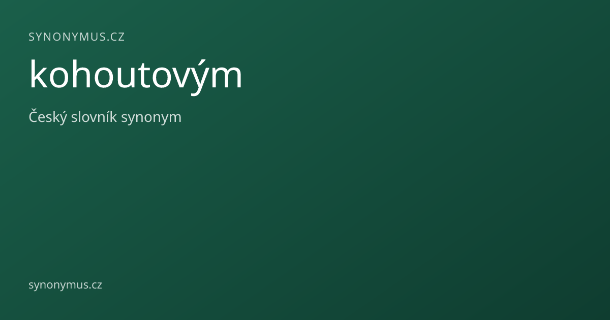 Náhled odkazu: kohoutovým