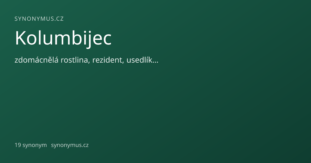 Náhled odkazu: Kolumbijec