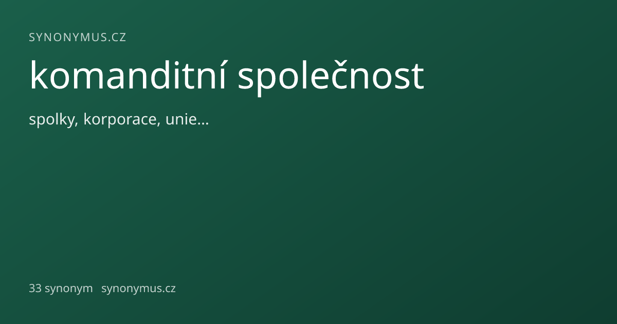Náhled odkazu: komanditní společnost