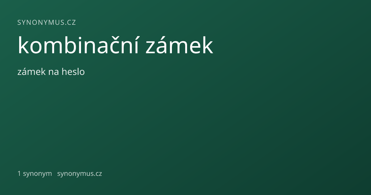 Náhled odkazu: kombinační zámek