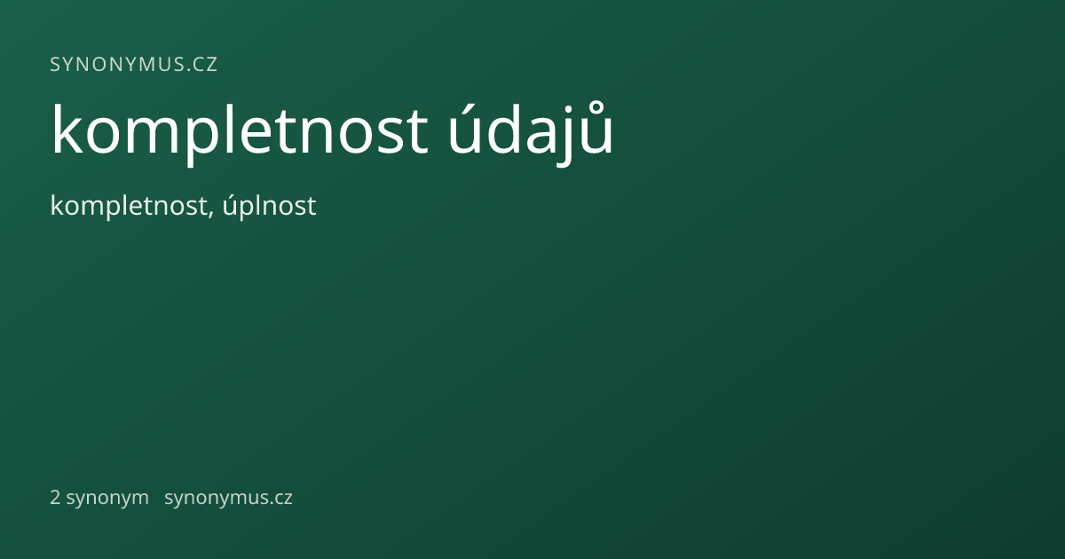 Náhled odkazu: kompletnost údajů