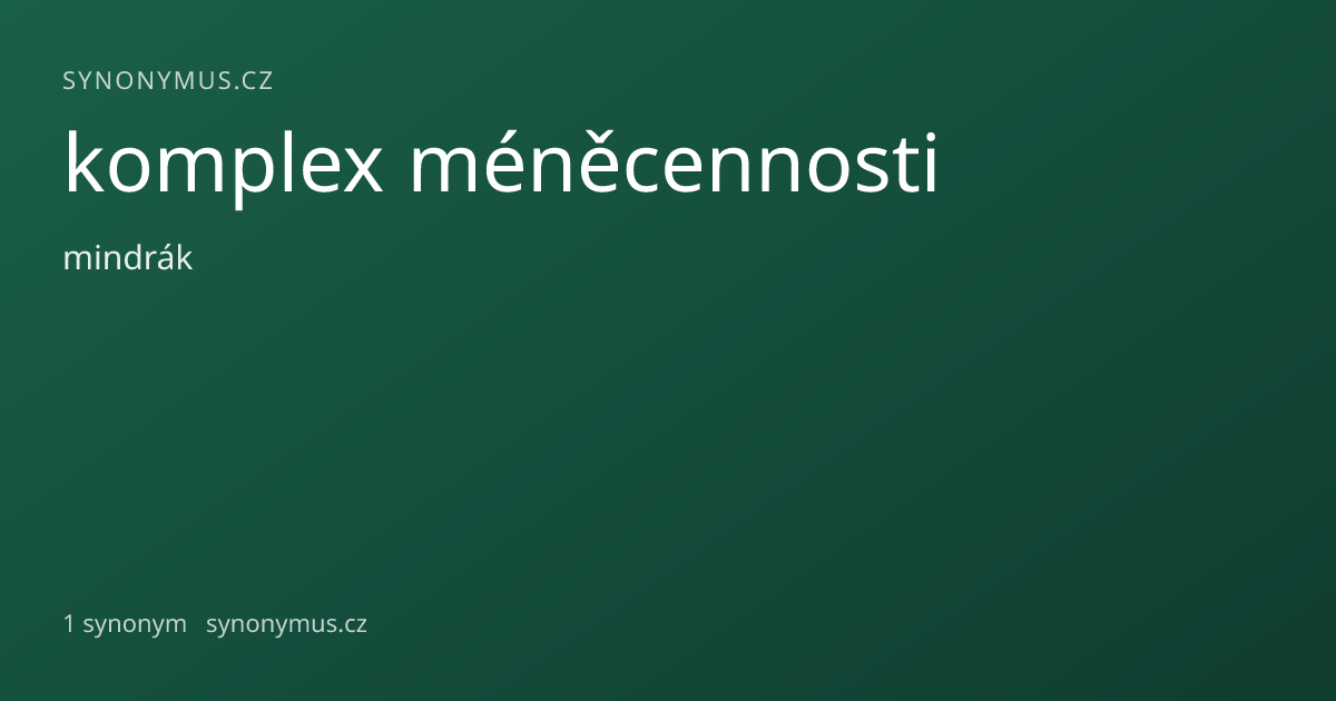 Náhled odkazu: komplex méněcennosti