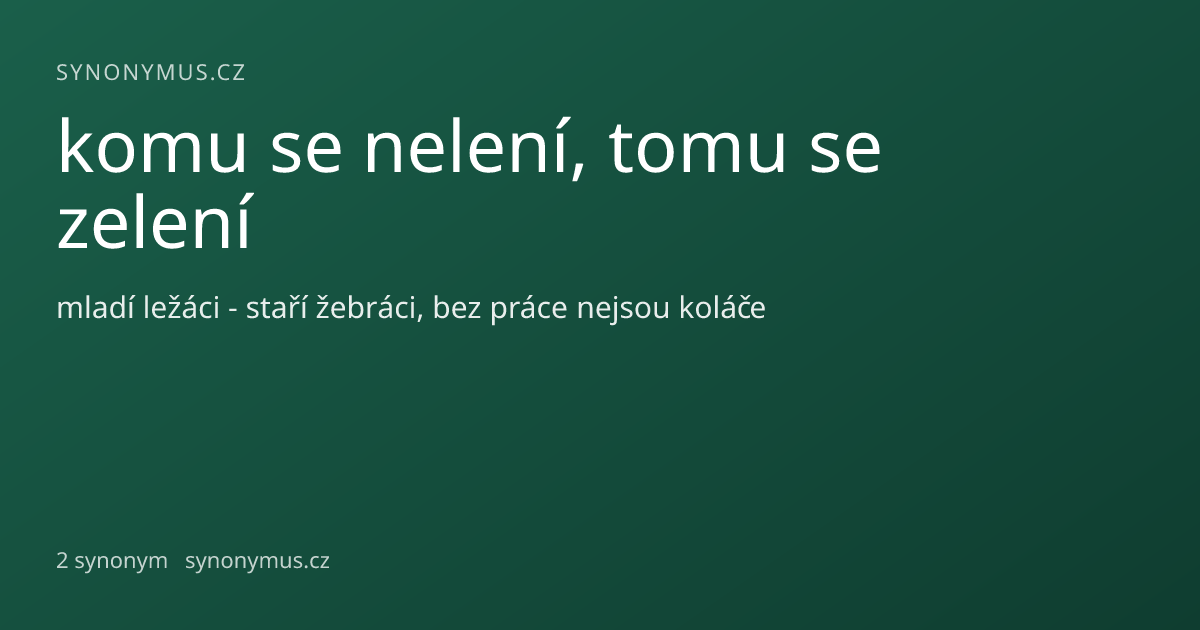 Náhled odkazu: komu se nelení, tomu se zelení
