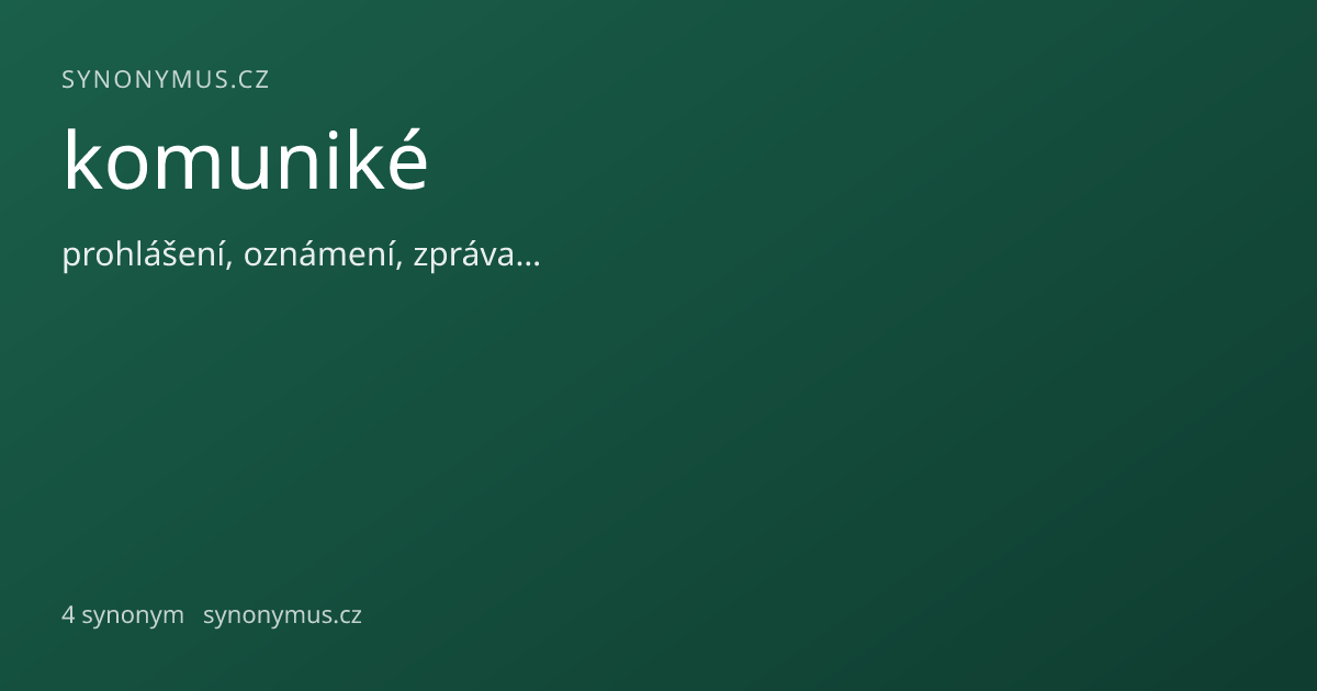 Náhled odkazu: komuniké