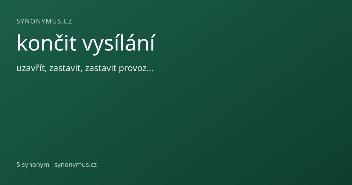 Náhled odkazu: končit vysílání