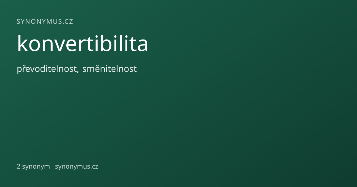 Náhled odkazu: konvertibilita