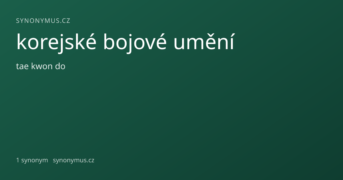 Náhled odkazu: korejské bojové umění