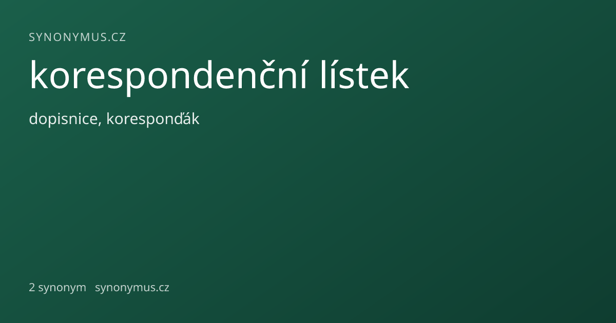 Náhled odkazu: korespondenční lístek