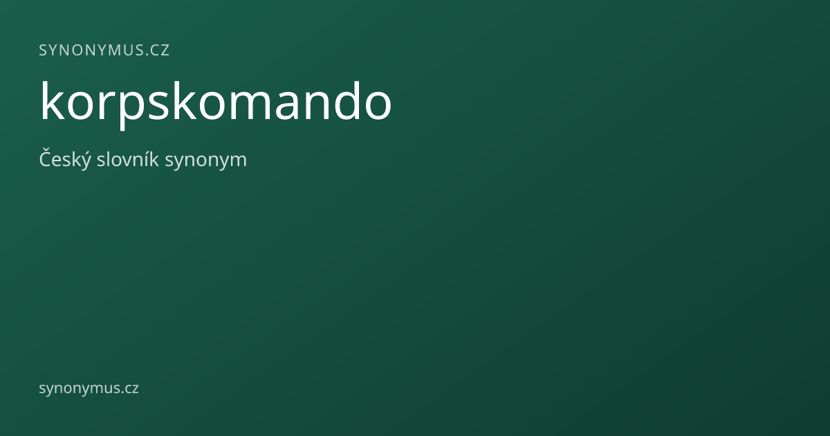 Náhled odkazu: korpskomando