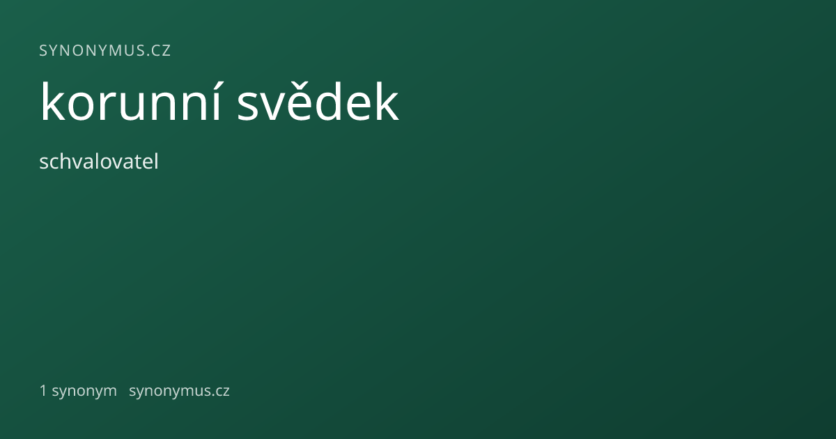 Náhled odkazu: korunní svědek