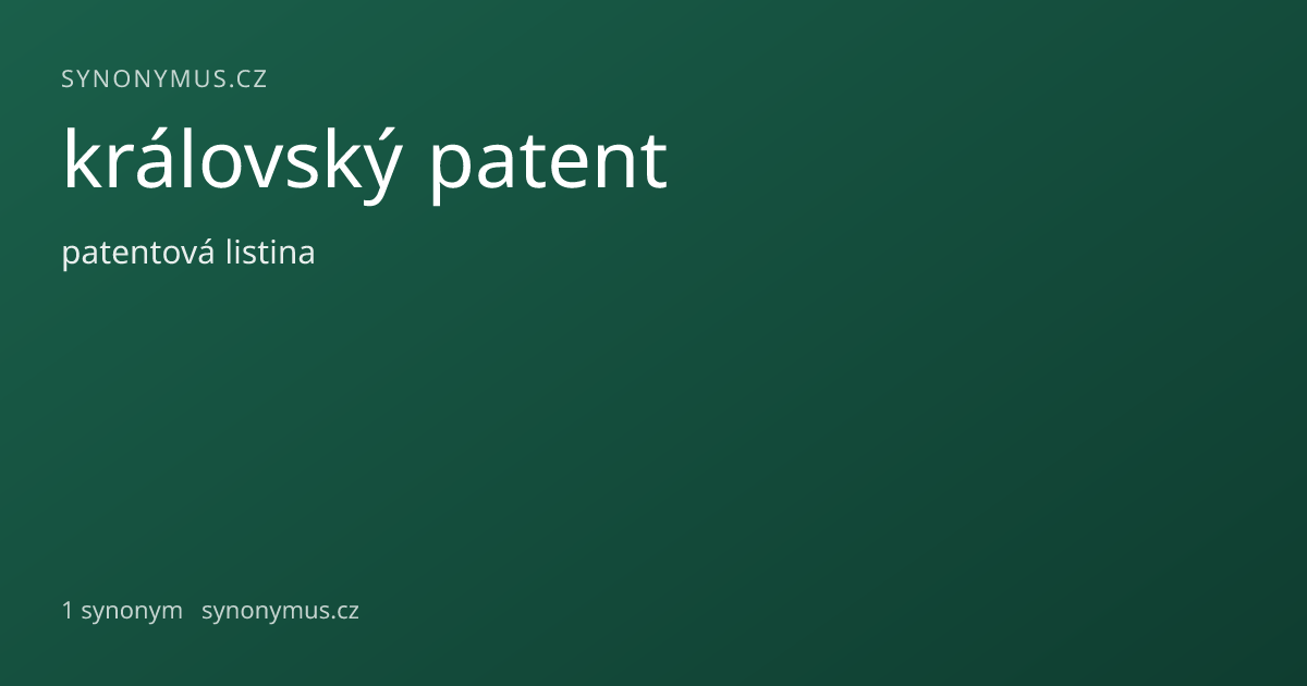 Náhled odkazu: královský patent