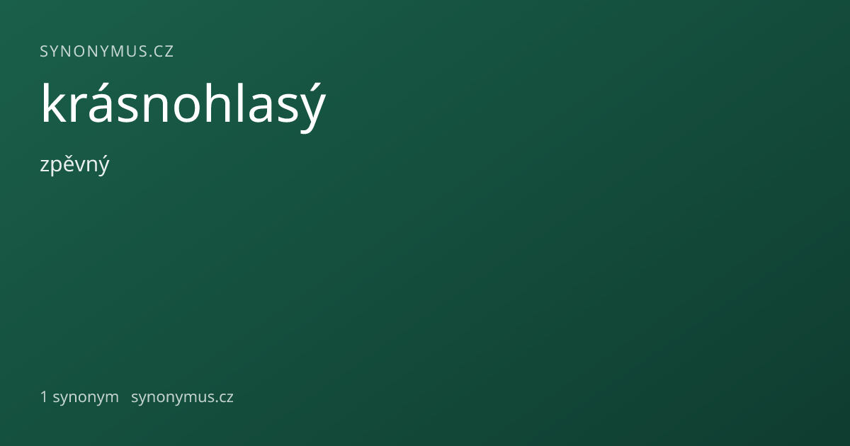 Náhled odkazu: krásnohlasý