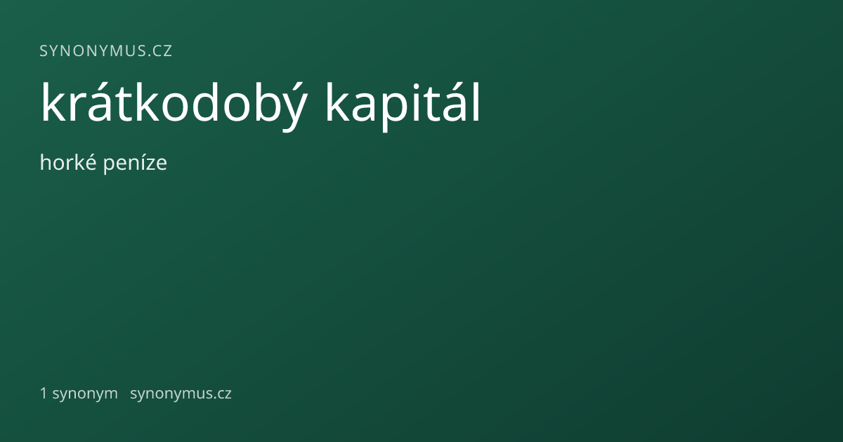 Náhled odkazu: krátkodobý kapitál