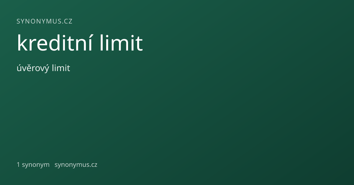 Náhled odkazu: kreditní limit