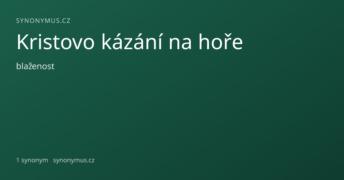 Náhled odkazu: Kristovo kázání na hoře