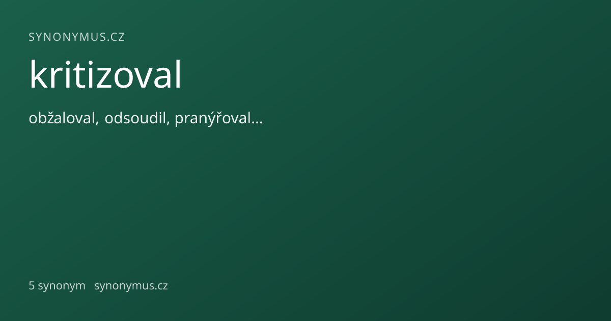 Náhled odkazu: kritizoval