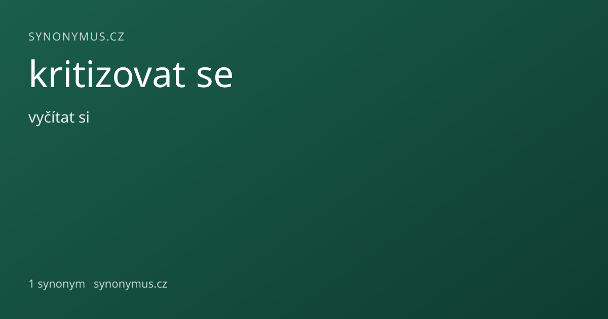 Náhled odkazu: kritizovat se