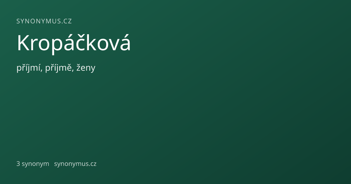 Náhled odkazu: Kropáčková