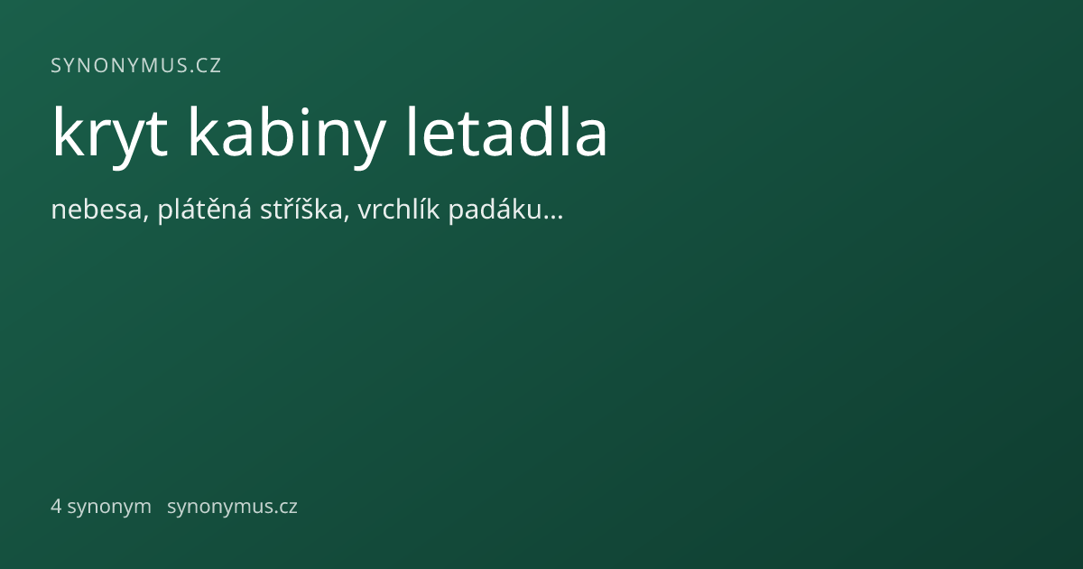 Náhled odkazu: kryt kabiny letadla