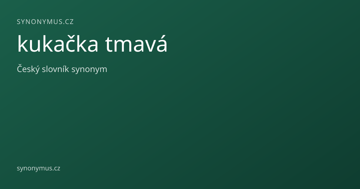 Náhled odkazu: kukačka tmavá