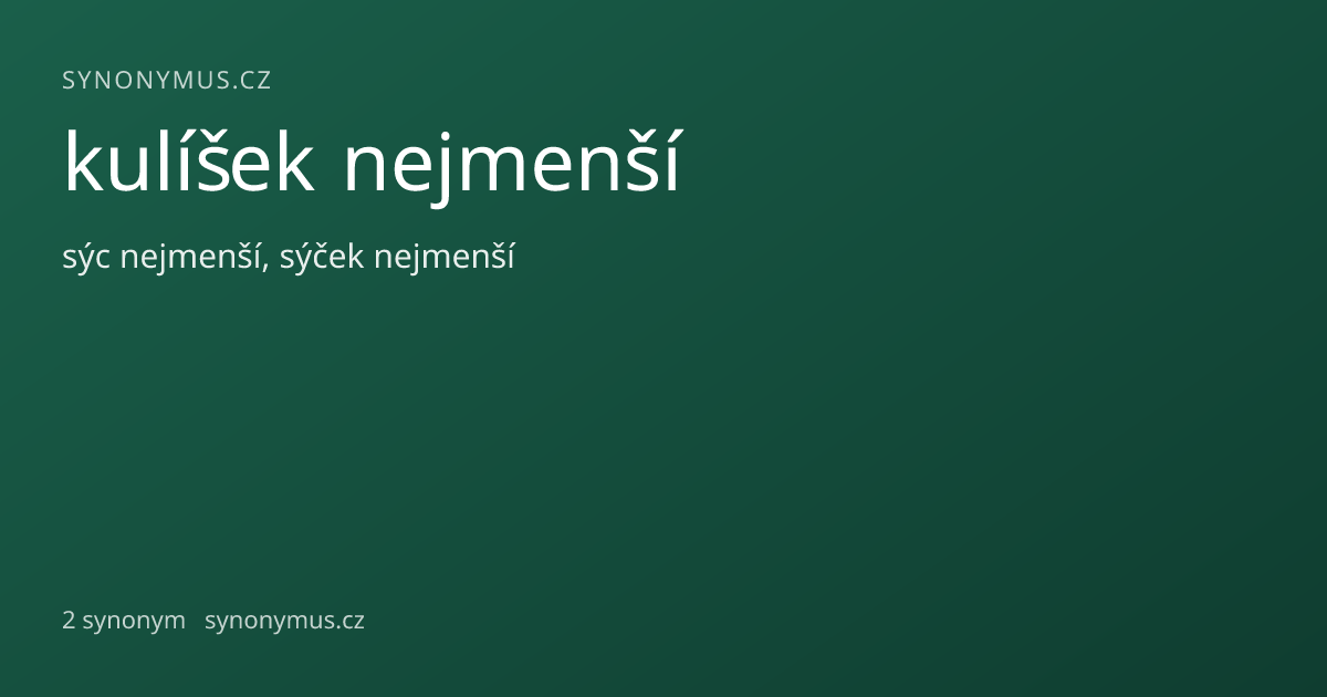 Náhled odkazu: kulíšek nejmenší