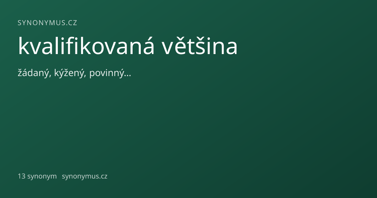 Náhled odkazu: kvalifikovaná většina